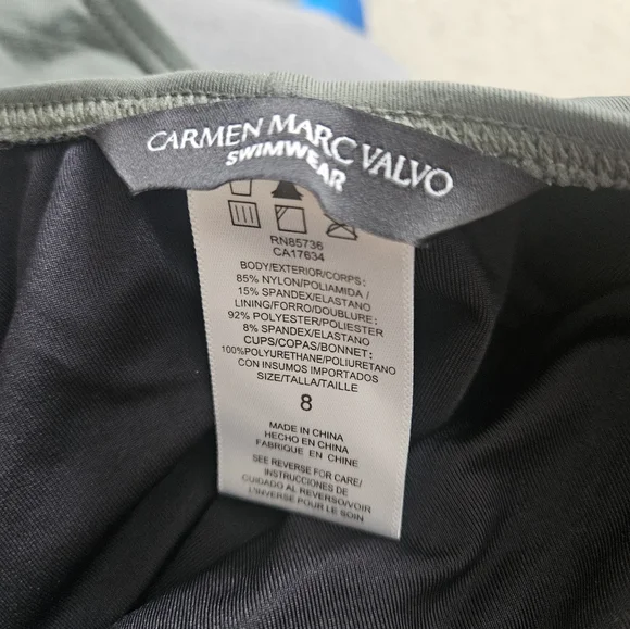 Carmen Marc Valvo Peek A Boo Beaded One Piece Swimsuit Size 8 - Picture 7 of 7